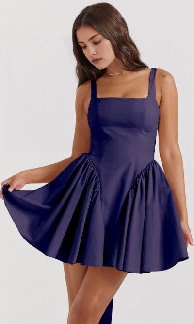 Stunning Open Back Bow Skater Dress