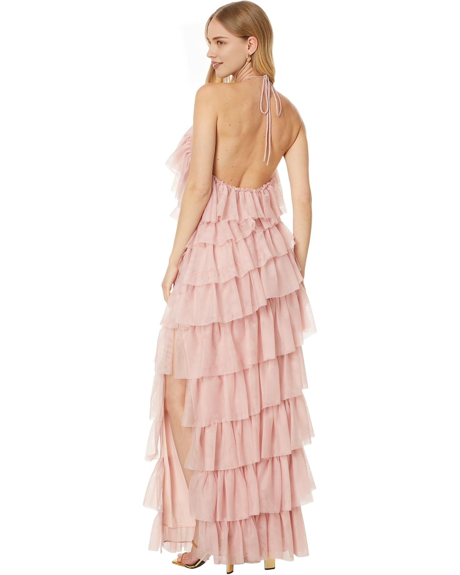 fashionable-mesh-halter-neck-and-backless-maxi-cake dress-2