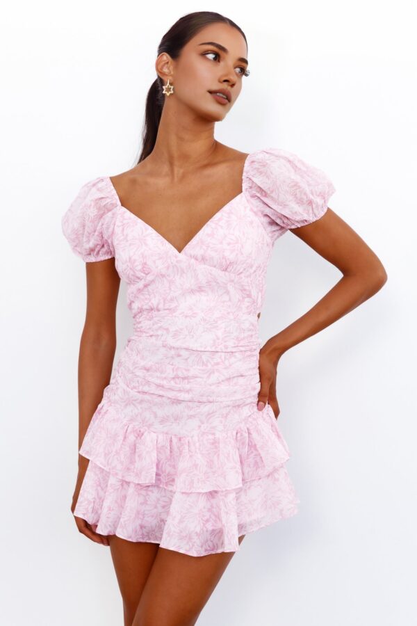 Style Puff Sleeve Floral Mini Dress