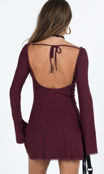 Lukea long sleeve mini dress mauve mauve
