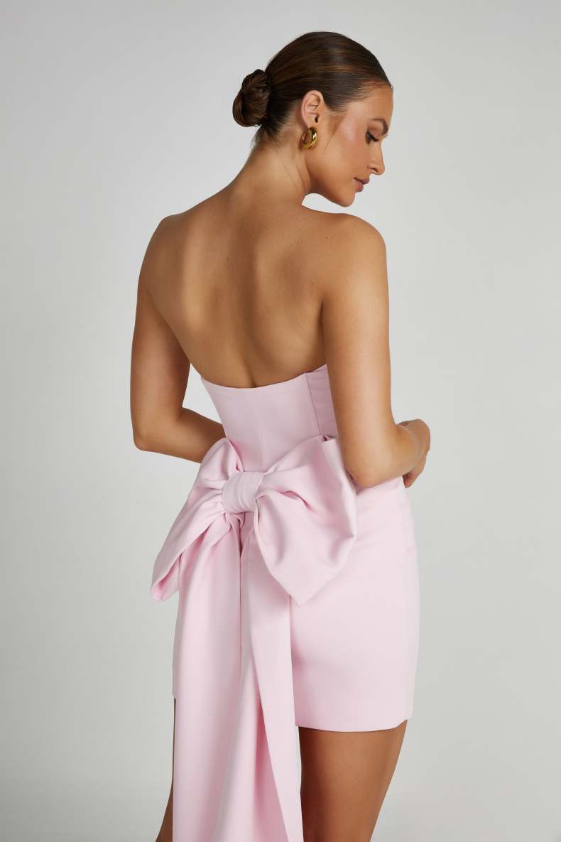 Strapless Bow Mini Dress