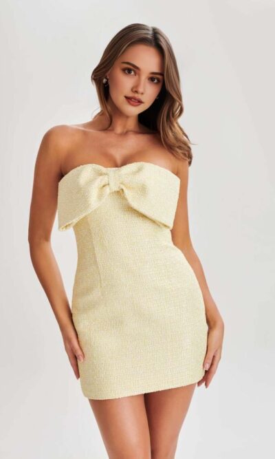 Tweed Bow Mini Dress