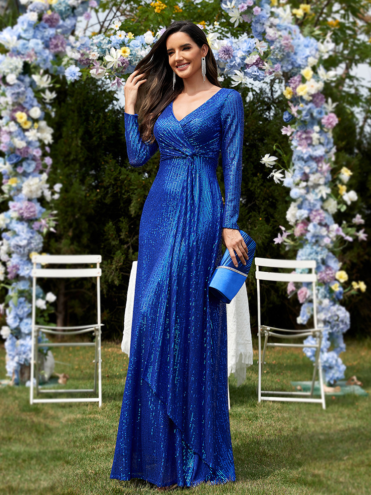 long-sleeve-v-neck-sequined-evening-dress-blue-4