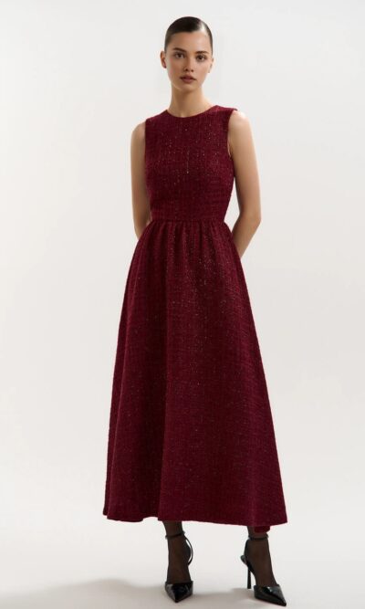 Sleeveless Round Neck A-Line High-Waisted Long Dress