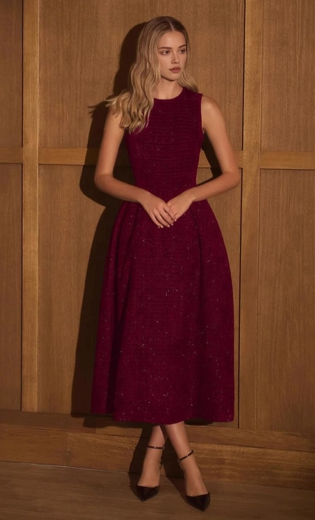 sleeveless-round-neck-a-line-high-waisted-long-dress- burgundy-8